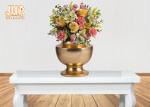Wedding Gold Leafed Fiberglass Centerpiece Table Vases Pot Shape Durable