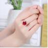 Buy cheap Rose Gold Plated 925 Silver Ring with Red Cubic Zircon Princess Wedding Ring (R12282) from wholesalers