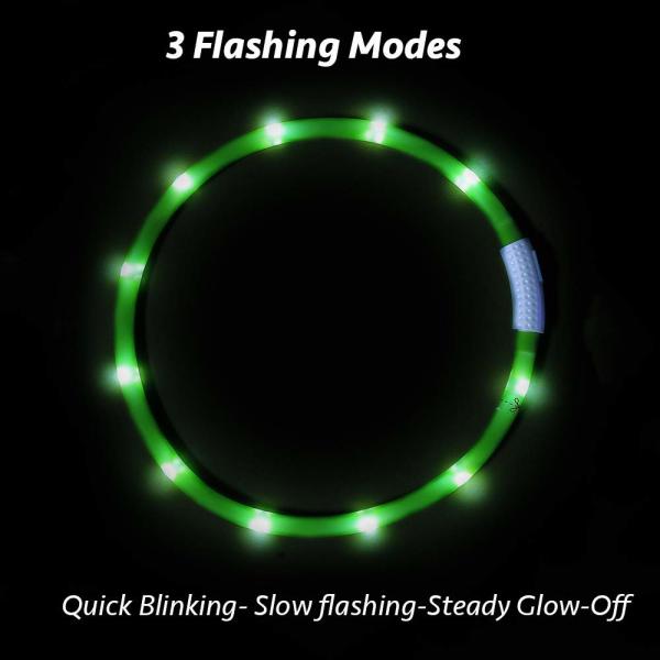 Silicone Cuttable Nite Glow Dog Collar USB Rechargeable For Small Medium Large