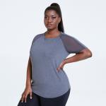 Buy cheap back mesh Women'S Plus Size Yoga Wear Ladies Oversized Gym T Shirt 180g from wholesalers