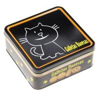 Buy cheap Butter Cookie Tins Black Cookie Tin Container Square Tin Box for Food 0.23mm product