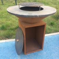 Buy cheap Wood Burning Metal Outdoor BBQ Table Corten Steel Fire Pit Barbecue Grill product