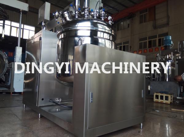 SUS304 Hydraulic Lifting Vacuum Emulsifying Mixer , 500L Lotion Mixer Safety