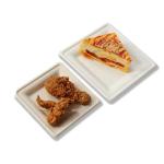 Microwavable 10 Inch Square Paper Plates Disposable Bagasse Plates Compostable