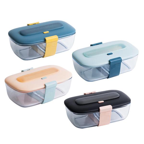 Buy cheap Green Straw Plastic Cover Multifunctional Glass Lunch Box from wholesalers