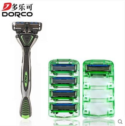 6 Blades Dorco razor for shaving , Pace 6 blue lubricating strip Razor