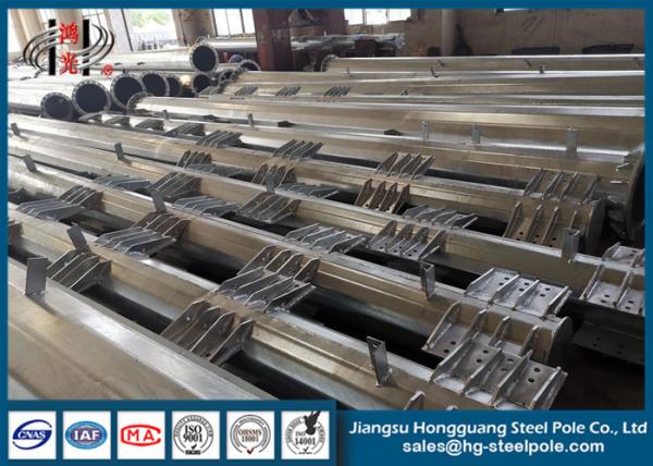Buy cheap OEM Q345 10KV Bitumen Painted Galvanized Steel Pole from wholesalers