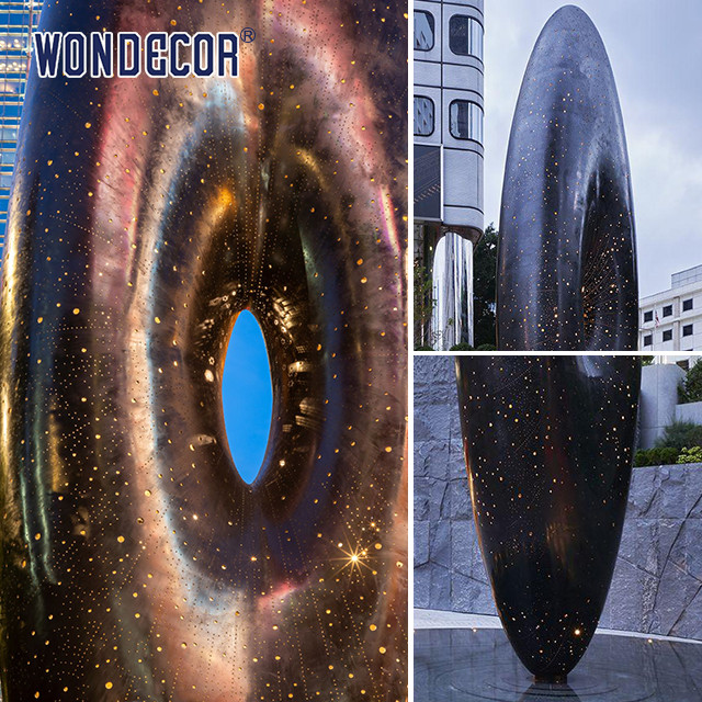 Outdoor Square Large Art Metal Geometric Shape Stainless Steel Sculpture