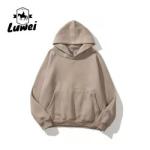 Couple Unisex Custom Logo 100%Cotton Print Felpa Embossed Pullover Oversize