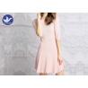 Buy cheap Water Ripple Edge Pink Knitted Jumper Dress Half Sleeves Nipped Waist For Summer from wholesalers