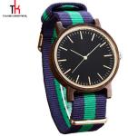 DW Nylon Strap Wood Watch For Her Sandalwood Case Metal Dial Unisex Ebony