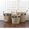 Buy cheap 3pcs Set Pompom Decoration Baby Gift Hamper Cotton Rope Round Woven Laundry Storage Basket Without Handle Storage from wholesalers