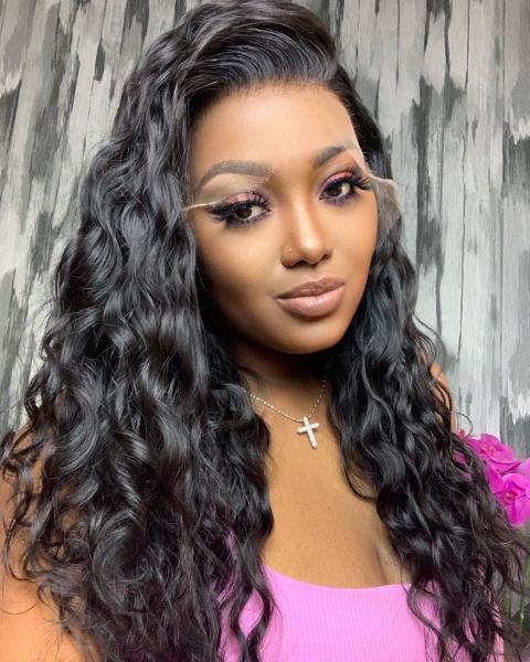 Buy cheap 360 Lace Frontal Human Hair Wig 200% Density Brazilian Cuticle Aligned Water Wave from wholesalers
