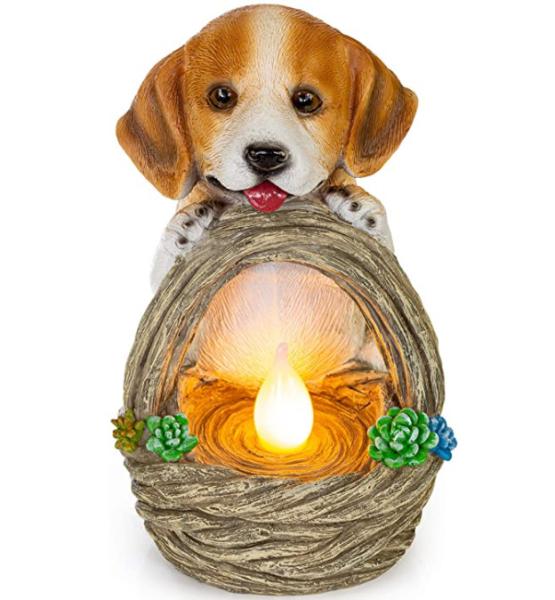 Buy cheap Polyresin 4W Solar Dog Garden Ornament With Basket from wholesalers