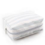Polyester Cosmetic Storage Bags With White Zipper / Logo Printing 21*10*5cm