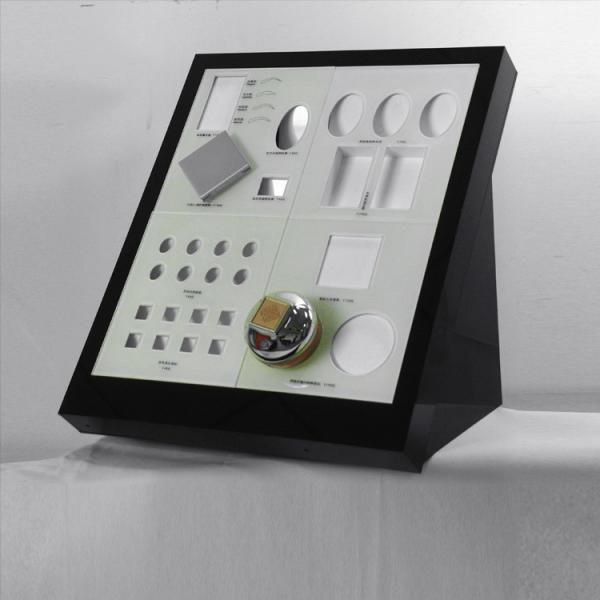 Buy cheap Acrylic Makeup Organizer for Powder Mat Compartment Plexiglass Cosmetics Eyelash Display Stand from wholesalers