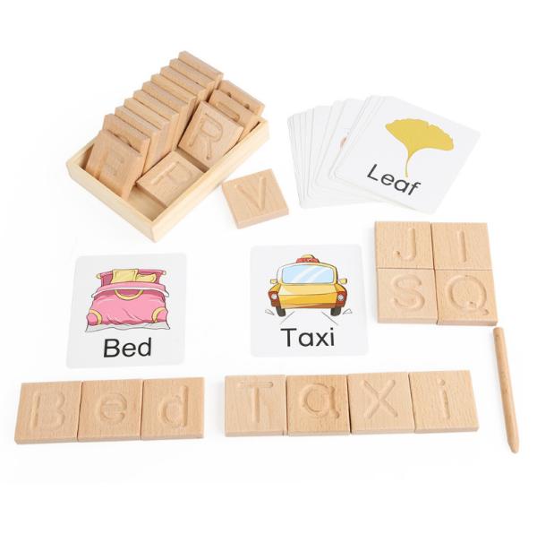 Buy cheap Wood Montessori Learning Toy Spelling Words Alphabet Puzzle Matching Words from wholesalers