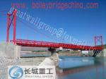 Big Span Portable Pedestrian Bridge , Steel Cable Suspension Bridge