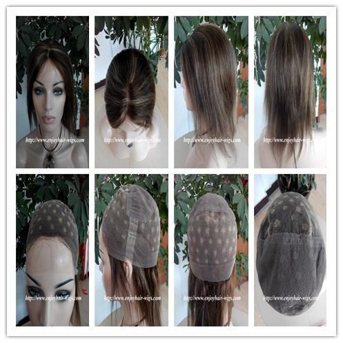 Buy cheap Human hair full lace wig 10"-26"L 4#/27#color Straight indian remy hair,120%-180% density from wholesalers
