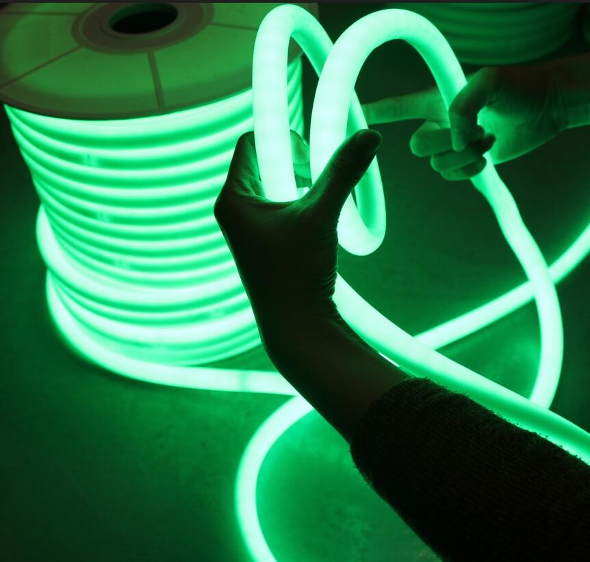 360 Waterproof LED Strip Light Neon Flexible Rope Tube 220V rgb round neon tube rgb color changing