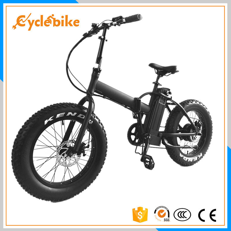 Red / White Small Folding Electric Bicycle 20 × 4.0 Slide Proof Tyres