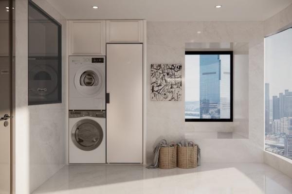 Buy cheap Beige Stainless Steel Tall Laundry Room Cabinets Sleek Design Practical Features from wholesalers