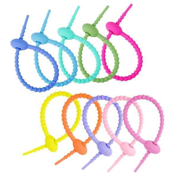 Buy cheap Reusable Silicone Cable Twist Ties Bread Tie Bag Sealing Clip Silicone Management Ties Cord Organizer For Car Home Offic from wholesalers