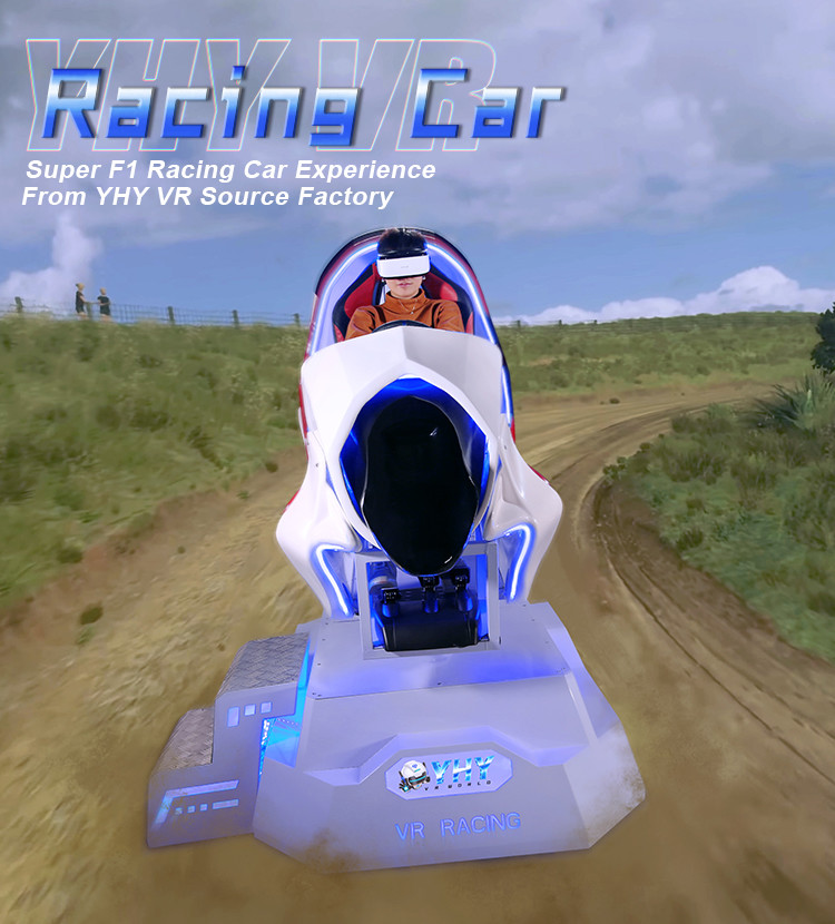 Arcade Game VR Simulator 2.5KW 3 DOF 9D VR Racing Car For Water Park