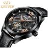 Buy cheap Brand KINYUED Mechanical mens watch luxury luminous moon phase skeleton watch automatic mechanical watch from wholesalers