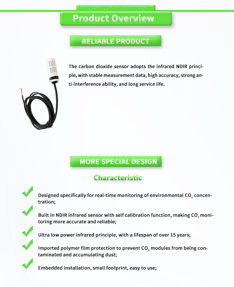 Stable and Accurate Gas Carbon Dioxide Sensor for Real-time Concentration Monitoring