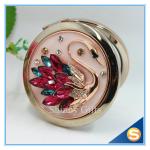 Shinny Gifts Crystal Goose Design Folding Make up Mirror Souvenir Compact Mirror