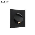 Square modern 350degree flexibility gold reading light 3W headboard wall lamp