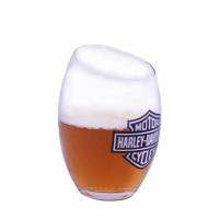 Buy cheap Angled Top 10oz Handmade Whiskey Glass With Color Logo Print product