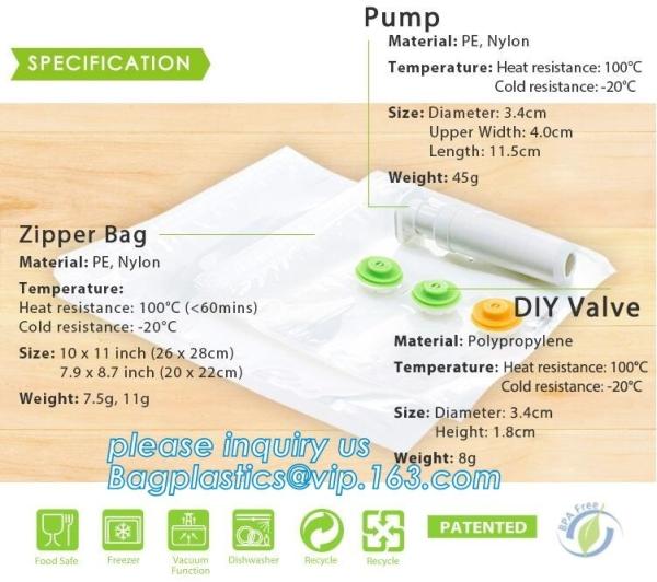 reusable laminated plastic packing embossed vacuum sealed nylon food storage