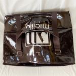 PVC mirror leather lacquered leather split off shoulder bag travel bag shopping