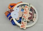 Triathlon Iron Ribbon Medals Nickel Plated For Decoration