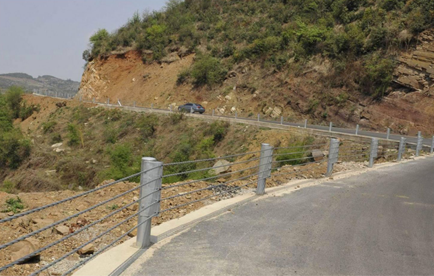 Wire Rope Barrier Fences Safety Road Barriers Galvanized Powder Coated