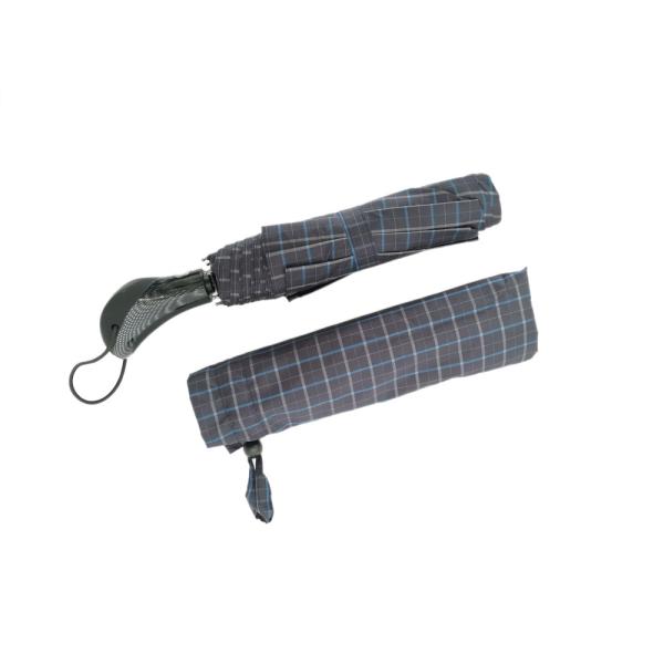 Fully Automatic Large Mens Three Fold Umbrella With Luxury Handle And Firberglas
