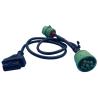 Buy cheap Green Deutsch 9 Pin J1939 Female to OBD2 OBD-II 16 Pin Female and J1939 Male Splitter Y Cable from wholesalers