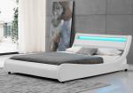 Buy cheap Curve King Size LED Upholstered Bed Frame White PU 140x200CM from wholesalers