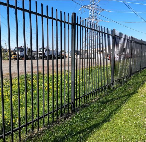 Buy cheap Wholesale 6ftx8ft garden black metal fences anti rust galvanized steel fence from wholesalers