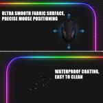 800*300*4mm Colorful LED RGB Mouse Pad Waterproof Wireless Charge Gaming Mouse