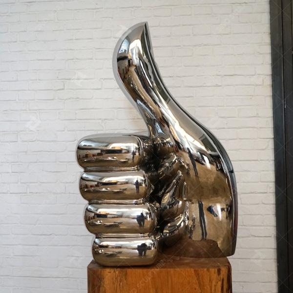 Buy cheap Decoration Hand Shape Mirror Polished Stainless Steel Sculpture from wholesalers