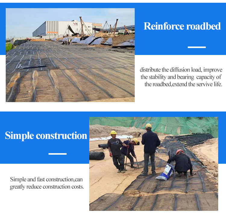 Road and Railway Construction HDPE Uniaxial Plastic Geogrid for Roadbed Reinforcement