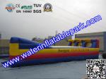 Three Lane Inflatable Bungee Run Game With Basketball Hoop Customized Size