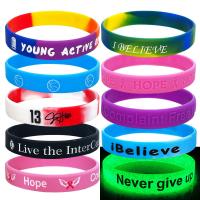 Buy cheap Segmented Style Printed Silicone Wristbands 25cm Length product
