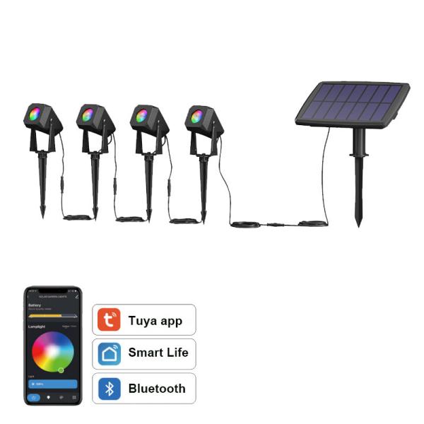Buy cheap Heatproof Lawn Solar Spotlights Outdoor , 2700K Color Changing Landscape Lights from wholesalers