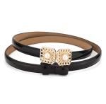 OEM Adjustable Length Women's Fashion Leather Belts Skinny Pearl Locked Buckle