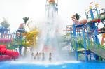 Big Interactive Fiberglass Water Play House With Water Slide / Aqua Park