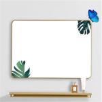 Aluminium Framed Golden Black Bathroom Mirror with Modern Square and Round
